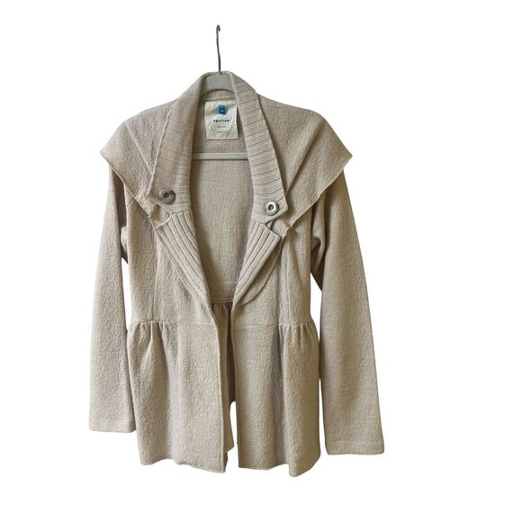 Anthropologie boiled wool sweater by Sparrow Konnichiwa cream color sz medium - Picture 2 of 5